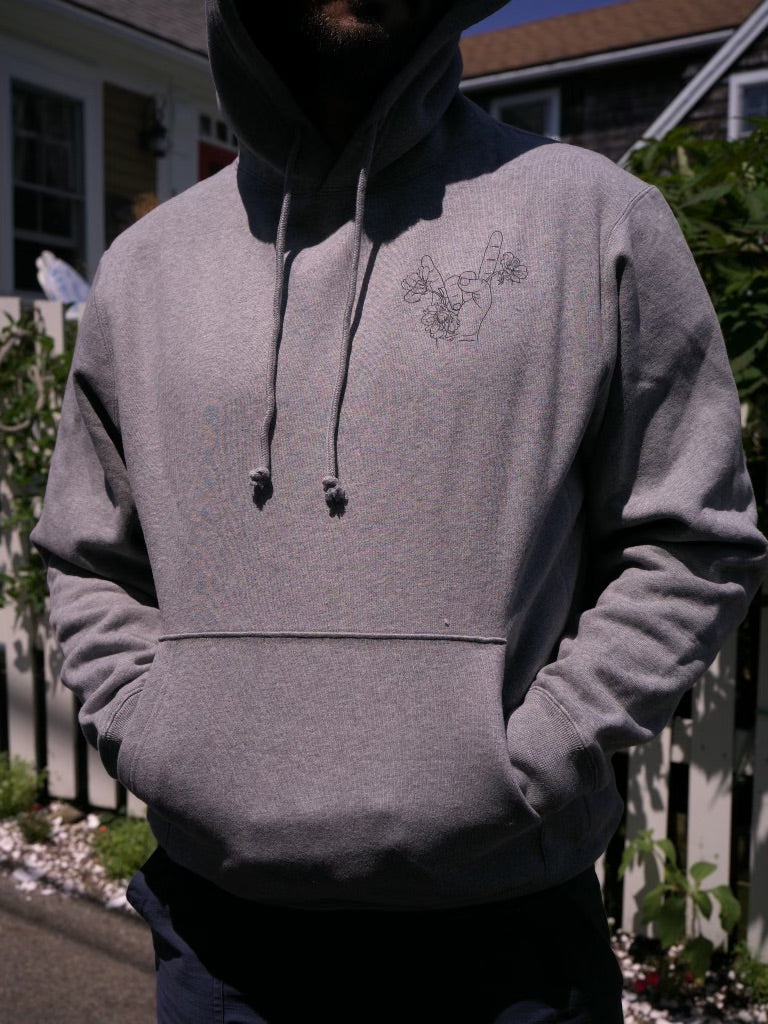 Hoodie - Grey Botanicals & Buds